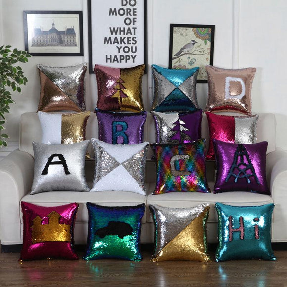 Pillowcase Sequins Throw Pillow Mermaid Cushion Cover Christmas Decorative Reversible Sequin Pillow cover Home Decoration