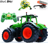 RC Truck Trailer Dump Harvest 4 Wheel RC Tractor 2.4G Remote Control Tractor Engineering Vehicles Model Toys For Children Gifts