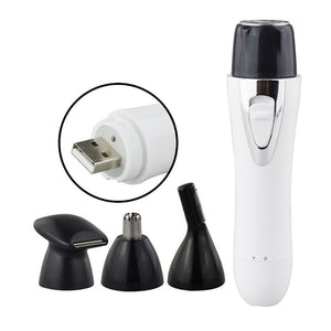 USB Four in one electric hair removal instrument,Charging lipstick shaving multifunctional eyebrow shaping