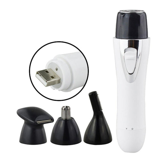 USB Four in one electric hair removal instrument,Charging lipstick shaving multifunctional eyebrow shaping