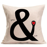 Love Mr Mrs Cotton Linen Throw Pillow Cushion Cover Valentine's Day Gift Home Decoration Decorative Pillowcase