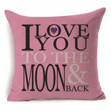 Love Mr Mrs Cotton Linen Throw Pillow Cushion Cover Valentine's Day Gift Home Decoration Decorative Pillowcase
