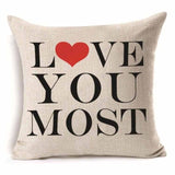 Love Mr Mrs Cotton Linen Throw Pillow Cushion Cover Valentine's Day Gift Home Decoration Decorative Pillowcase