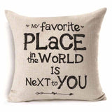 Love Mr Mrs Cotton Linen Throw Pillow Cushion Cover Valentine's Day Gift Home Decoration Decorative Pillowcase
