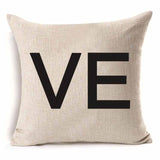 Love Mr Mrs Cotton Linen Throw Pillow Cushion Cover Valentine's Day Gift Home Decoration Decorative Pillowcase