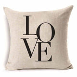 Love Mr Mrs Cotton Linen Throw Pillow Cushion Cover Valentine's Day Gift Home Decoration Decorative Pillowcase