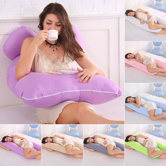 Full Body Pregnancy Pillow - 55 inches Maternity Pillow for Pregnant Women - Comfort U Shaped Pillow with Removable Washable Velvet Cover