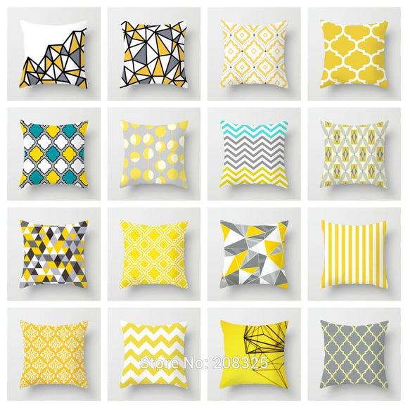 Yellow Cushion Cover Gray Decorative Pillows Geometric Cushion Covers Sofa/Home Decor Throw Pillows Cover Nordic Pillow